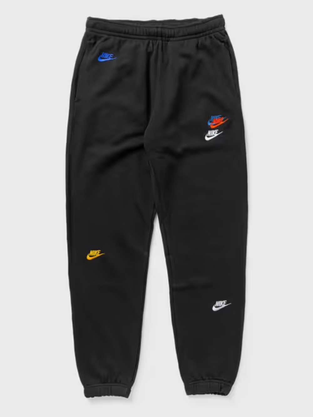 Nike Black Joggers with Multicolor Mini Swoosh Logos AND matching tee shirt